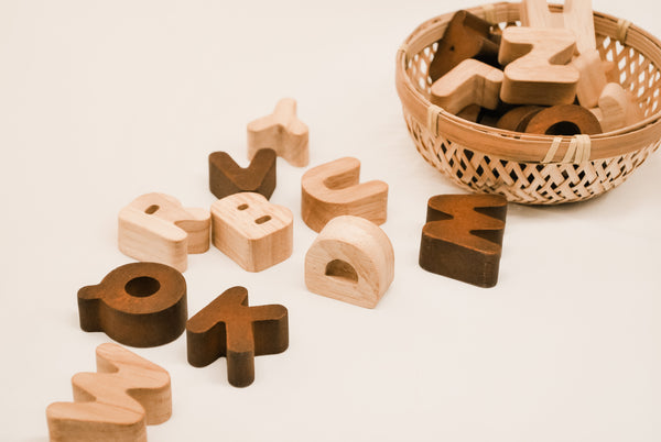 Wooden Natural Capital Letters (26 pcs) [In Stock]