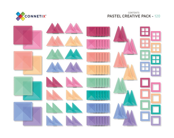 Connetix Tiles | 120 Piece Pastel Creative Pack [New Release!]