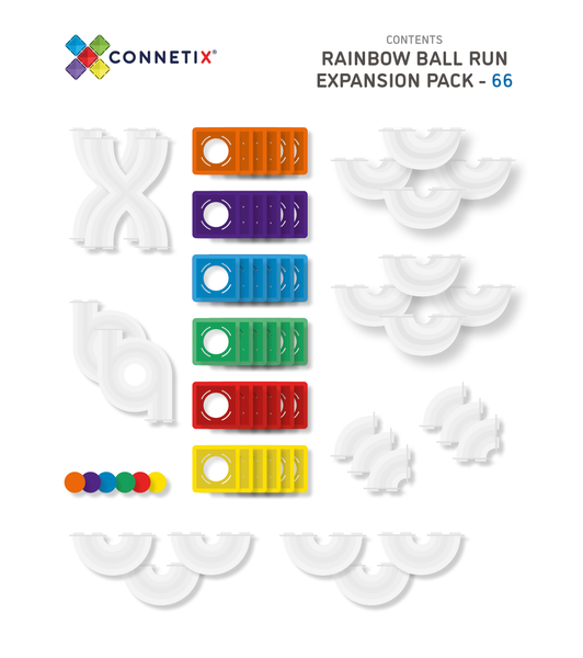 Connetix Tiles | 66 pc Ball Run Expansion Pack [2022 New Release!]