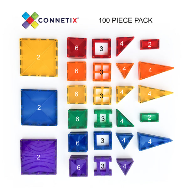 Connetix Tiles - 100 Piece Set [New Look!]
