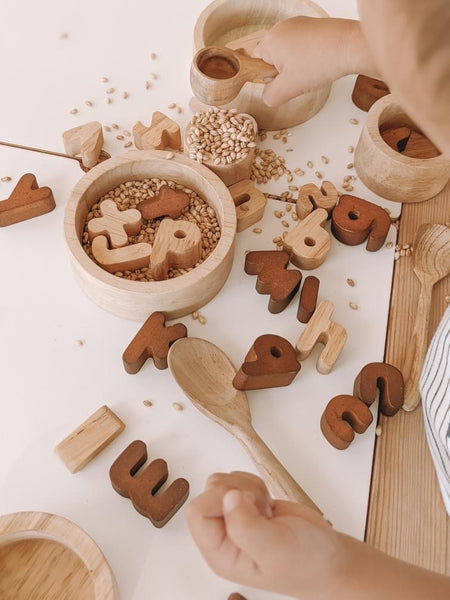Wooden Natural Lowercase Letters (26 pcs) [In Stock]