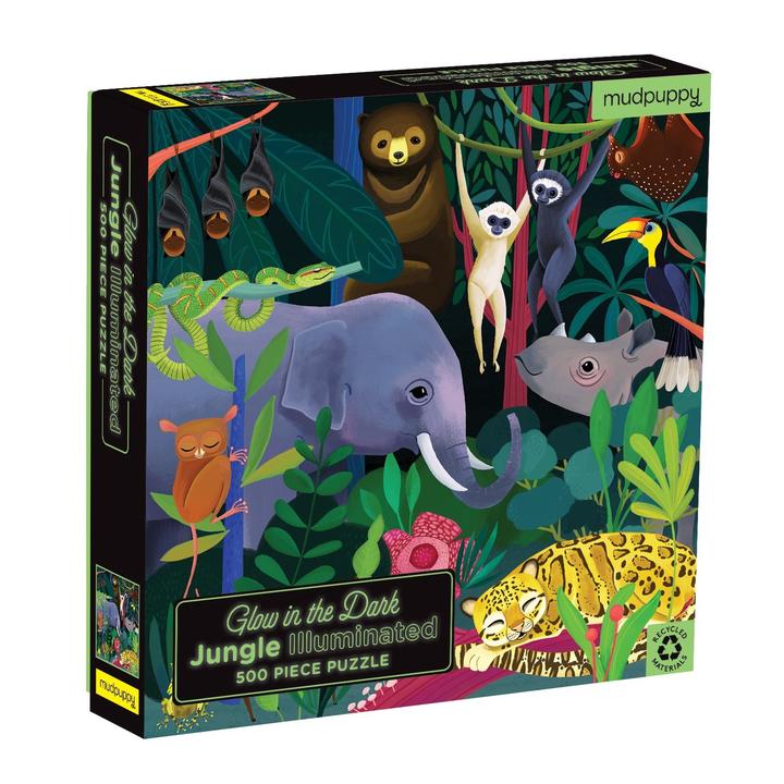 Mudpuppy - Jungle Illuminated 500 Piece Glow In The Dark Family Puzzle